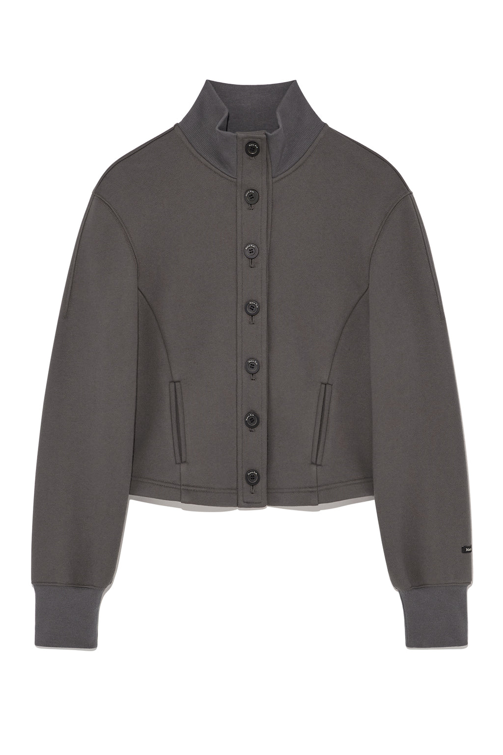 Matin Kim - High Neck Balloon Button Cardigan (Charcoal) product image 1 | TRAB K-Fashion Australia