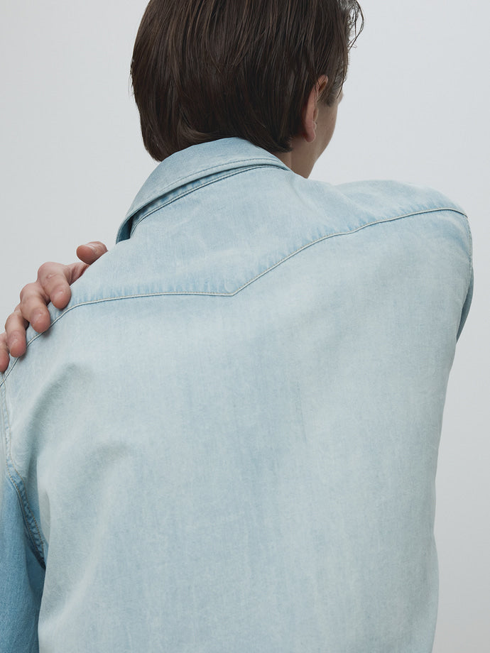 Tonywack - Washed Denim Cut-Off Shirt (Washed Blue) product image 6 | TRAB K-Fashion Australia