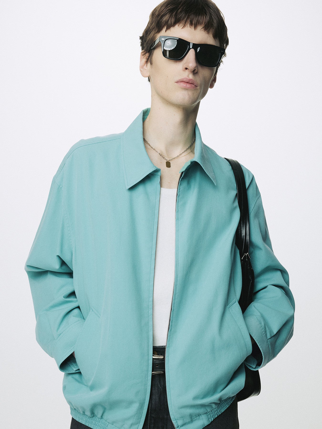 Tonywack - Washed Cotton Lyocell Blouson Jacket (Turquoise) product image 1 | TRAB K-Fashion Australia