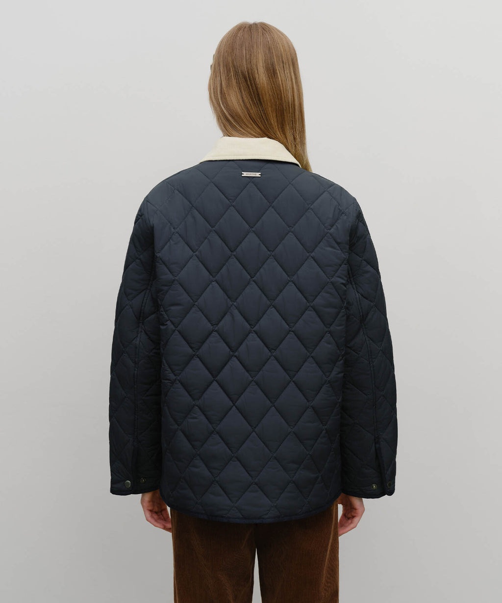 Marithe & Francois Girbaud - Corduroy Collar Quilted Jacket (Navy) product image 3 | TRAB K-Fashion Australia