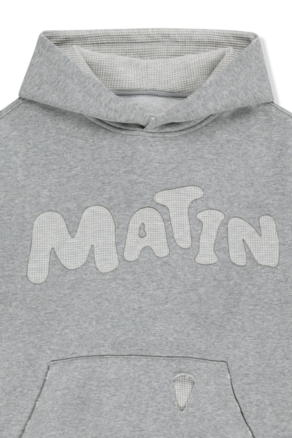 Matin Kim - Waffle Applique Logo Hood Top (Grey) product image 3 | TRAB K-Fashion Australia