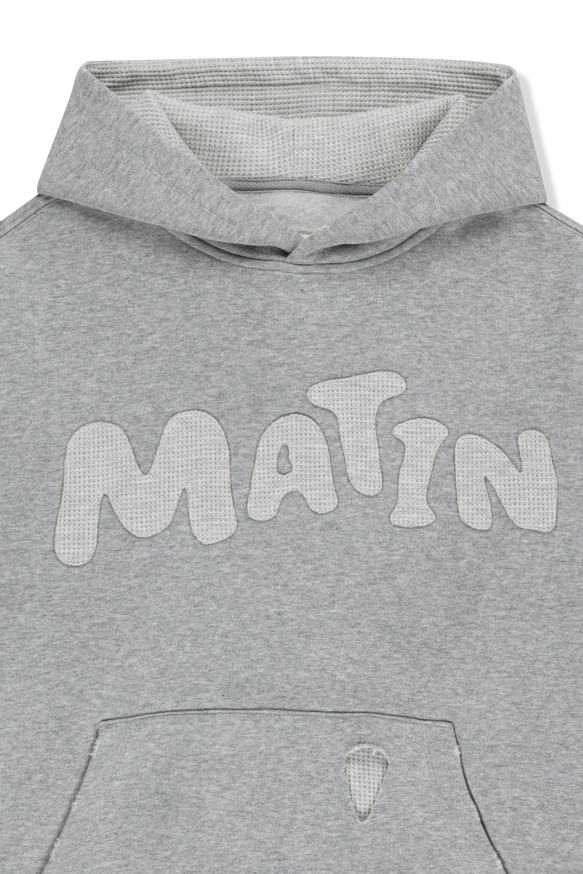 Matin Kim - Waffle Applique Logo Hood Top (Grey) product image 3 | TRAB K-Fashion Australia