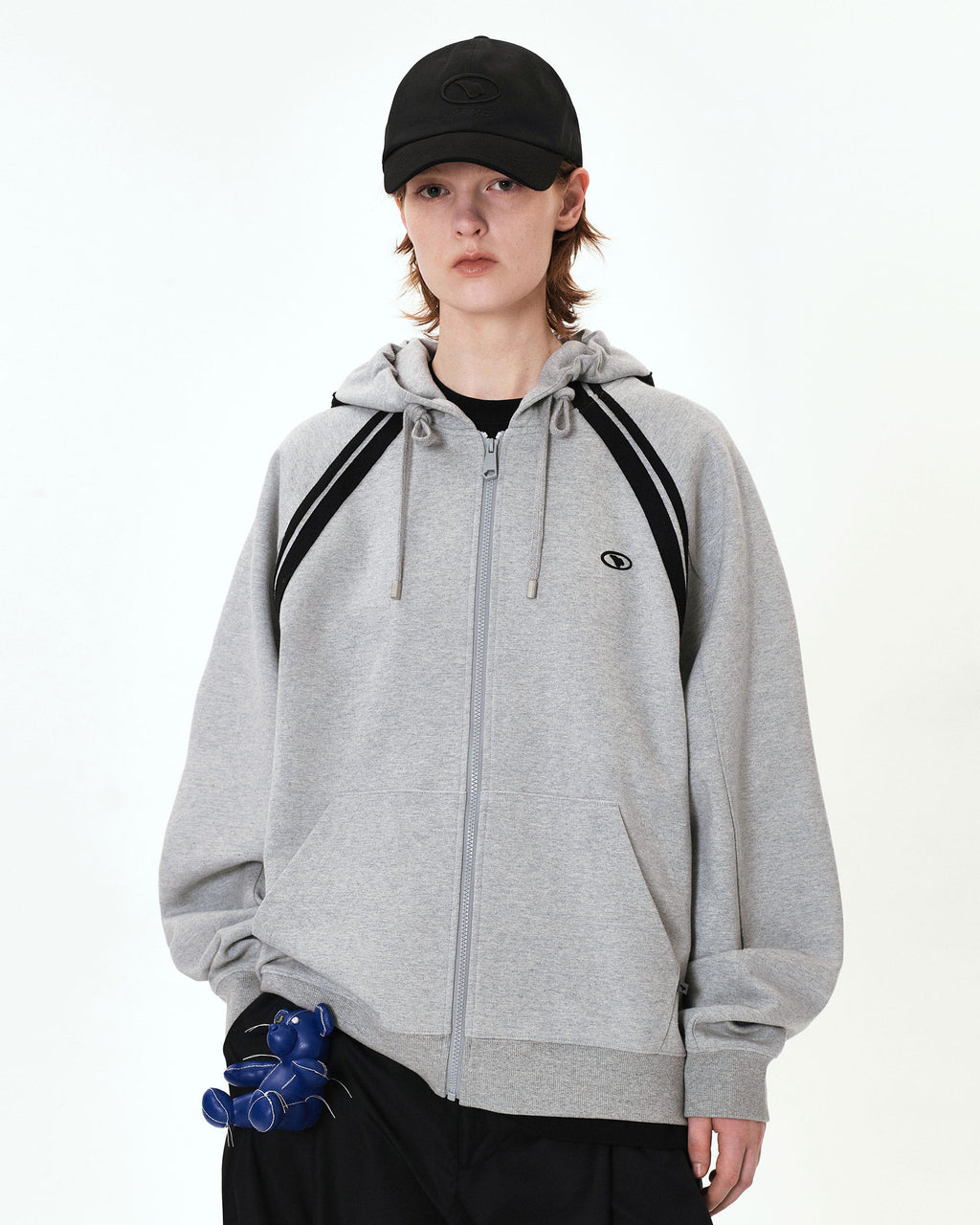 Ader Error - Bashar hood zip-up (Grey) product image 2 | TRAB K-Fashion Australia