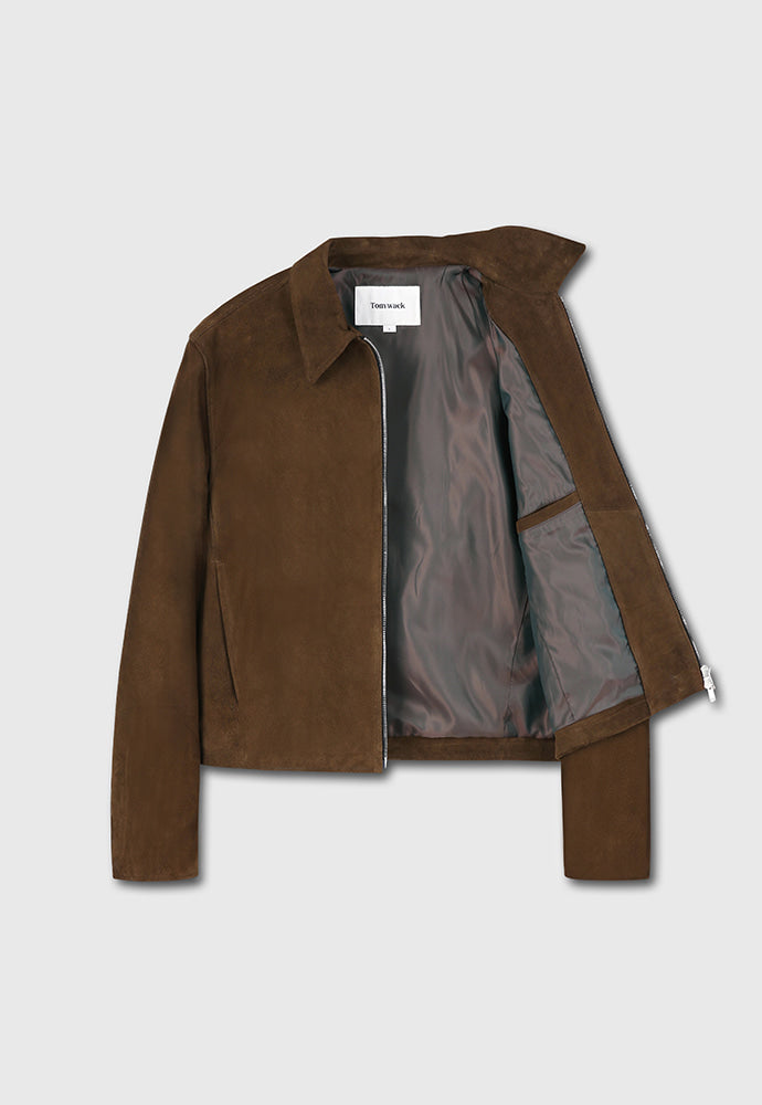 Tonywack - Suede Zippered Blouson Jacket (Olive Brown) product image 7 | TRAB K-Fashion Australia