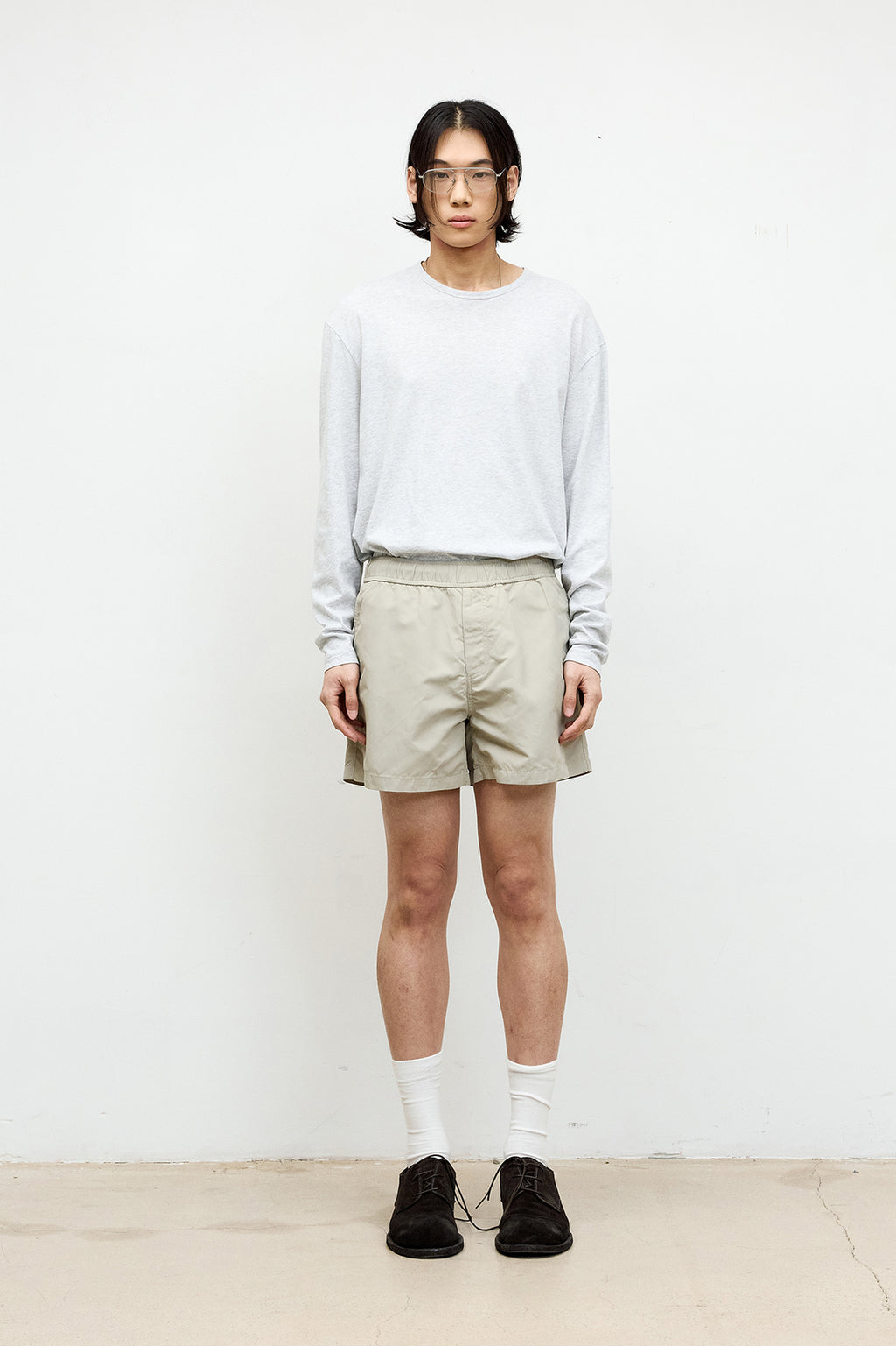 Coor - Lightweight Fingerhole Long Sleeve (Melange Light Gray) product image 2 | TRAB K-Fashion Australia