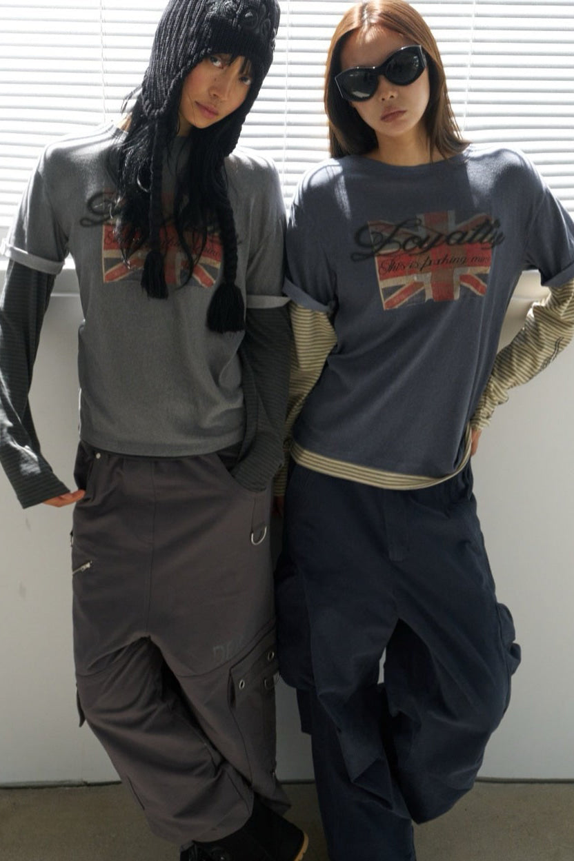 Deinet - Layered Vintage Long Sleeve (Charcoal) product image 1 | TRAB K-Fashion Australia