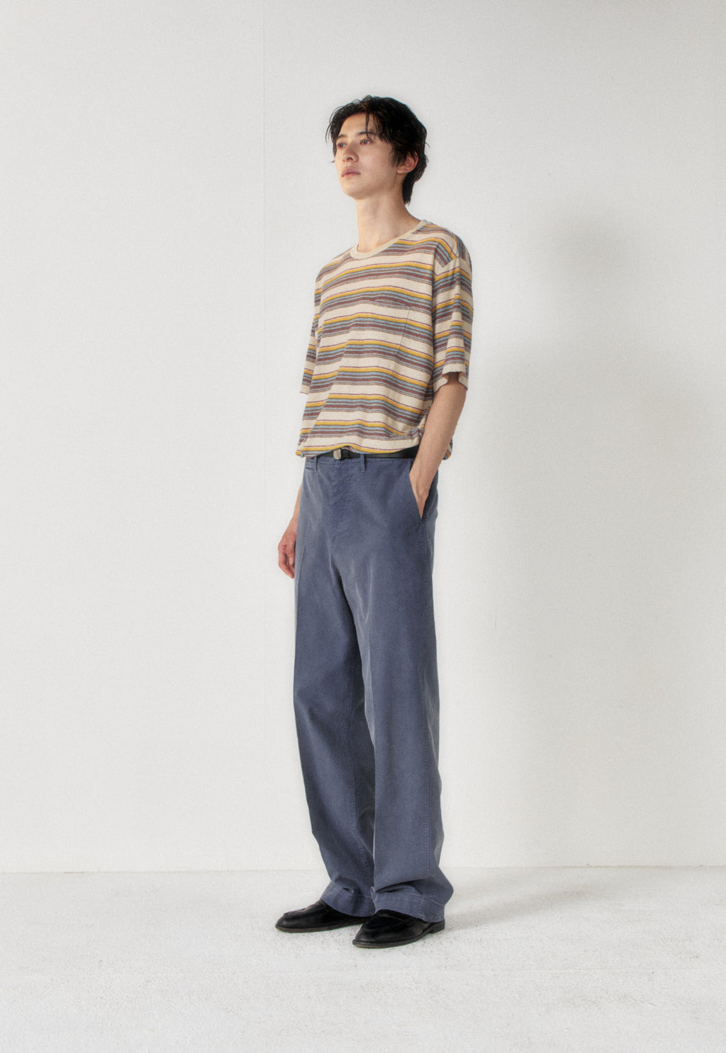 Art if acts - Linen Stripe Pocket Tee (Wood/Blue) product image 2 | TRAB K-Fashion Australia