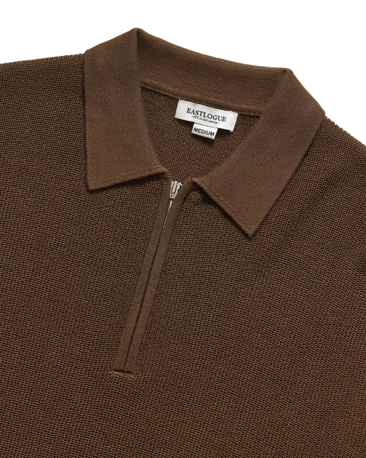 Eastlogue - Border Half Zip Up Knit (Cocoa & Olive) product image 7 | TRAB K-Fashion Australia
