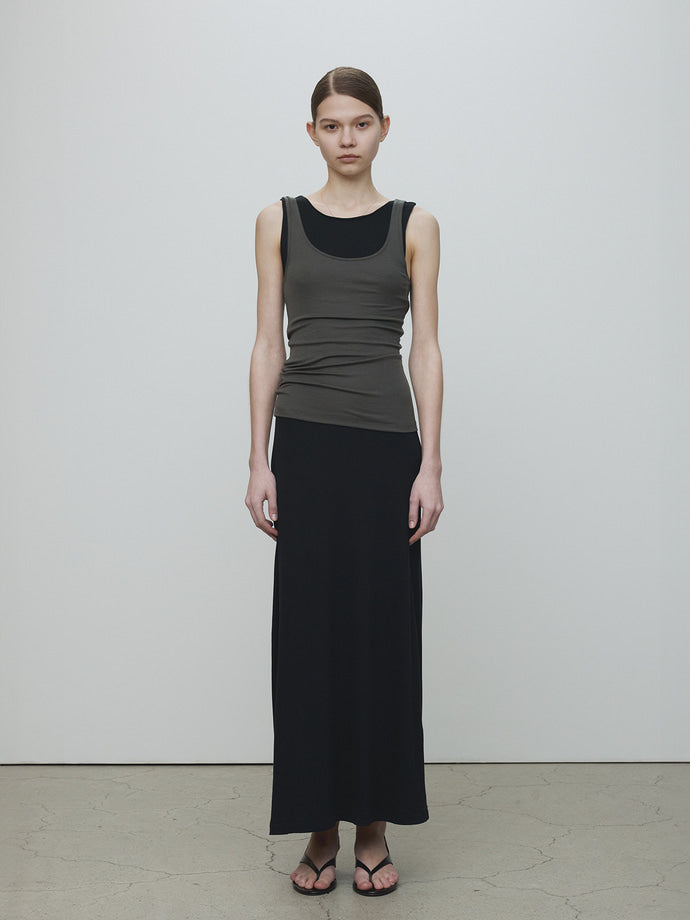Tonywack - Tencel U-Neck Sleeveless (Olive Charcoal) product image 2 | TRAB K-Fashion Australia