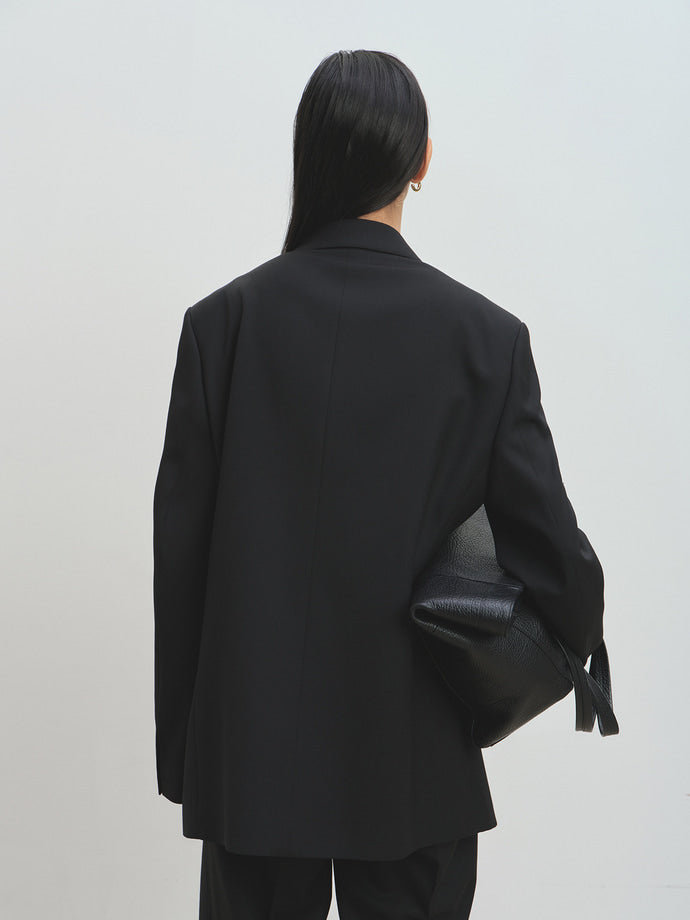 Tonywack - Wool Twill Double-Breasted Tailored Jacket (Black) product image 4 | TRAB K-Fashion Australia