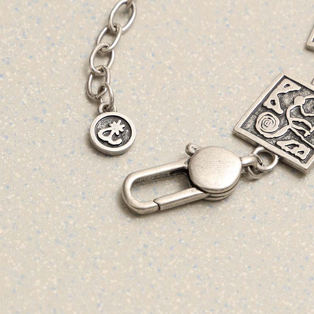 Towtow Archive - Stamped Tile Chain Bracelet Silver Burnish (OC) product image 6 | TRAB K-Fashion Australia