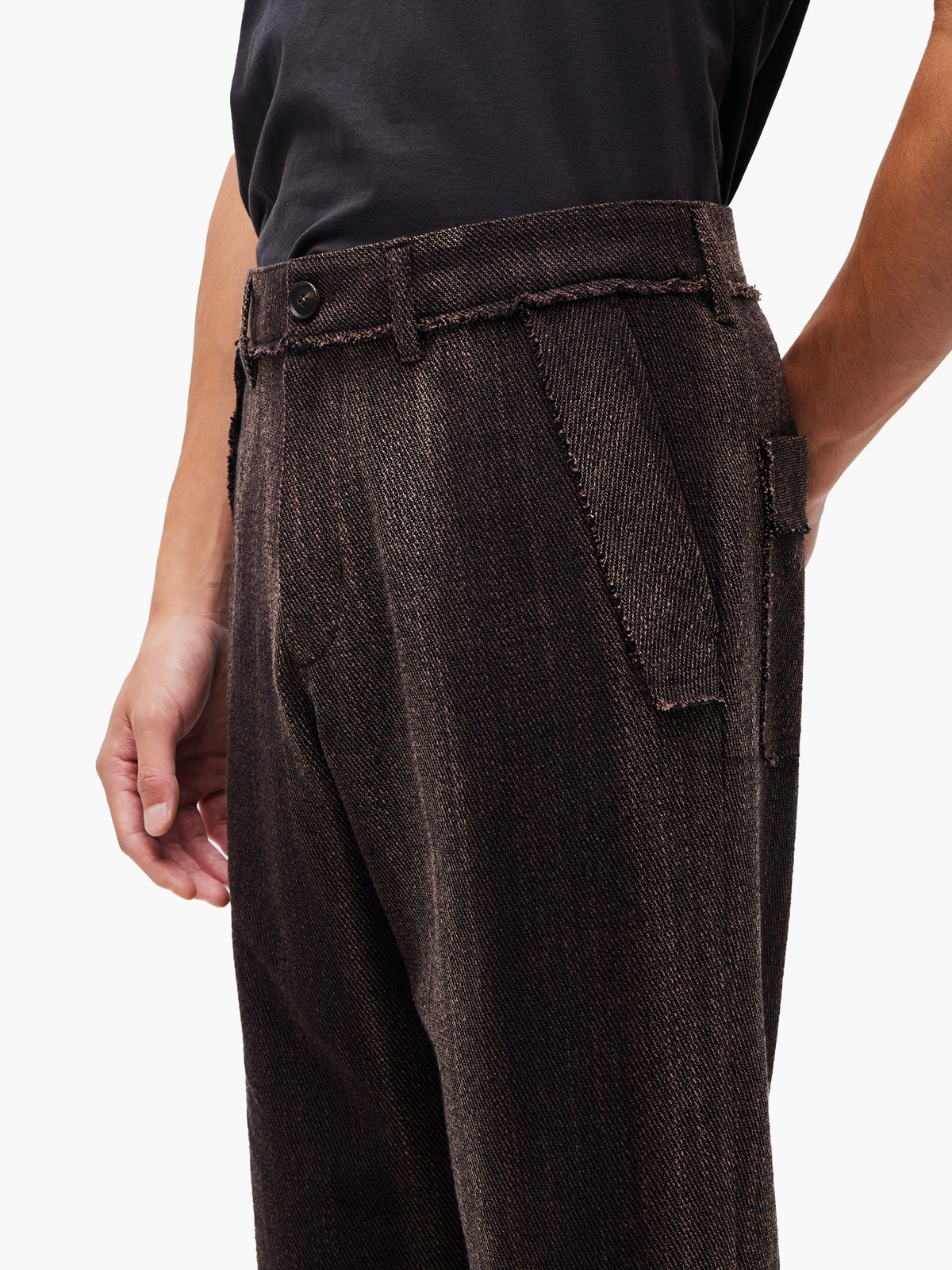 Jiyong Kim - Sun-Bleached Raw-Edge Straight Trousers (Brown) product image 6 | TRAB K-Fashion Australia