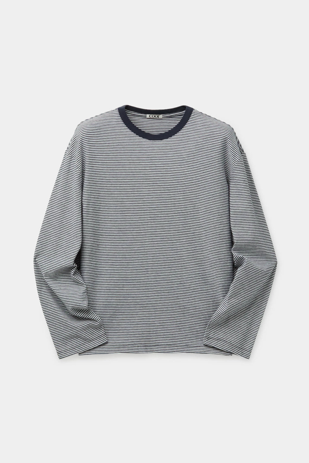Coor - Cotton Pin Stripe Long Sleeve T-Shirt (Navy) product image 1 | TRAB K-Fashion Australia