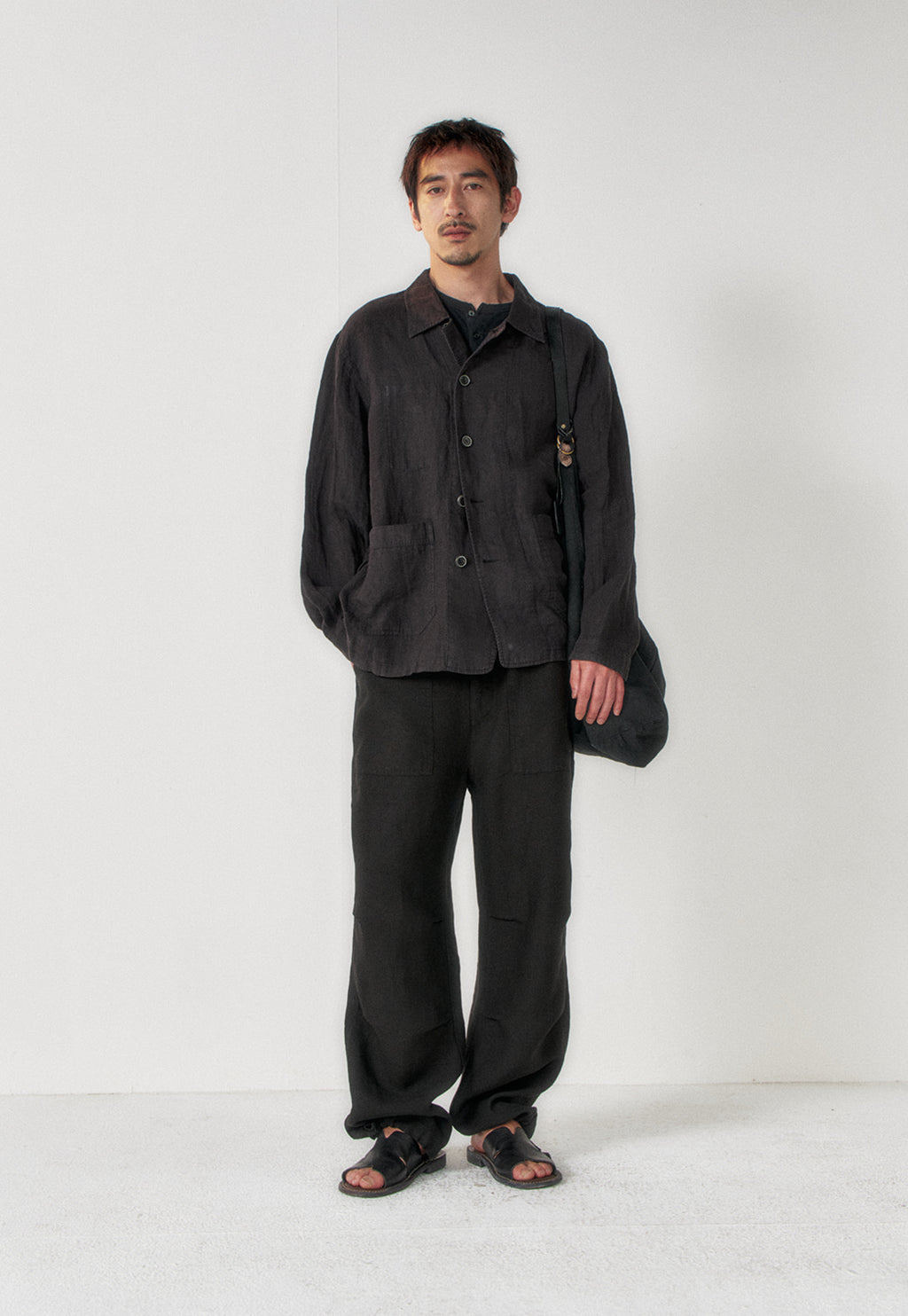 Art if acts - Linen French Work Jacket (Black) product image 3 | TRAB K-Fashion Australia