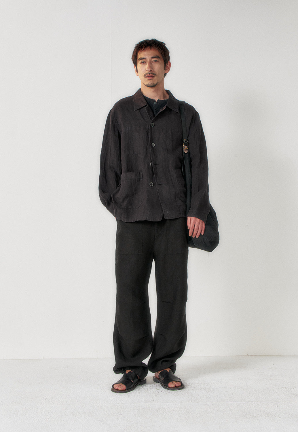 Art if acts - Linen French Work Jacket (Black) product image 3 | TRAB K-Fashion Australia