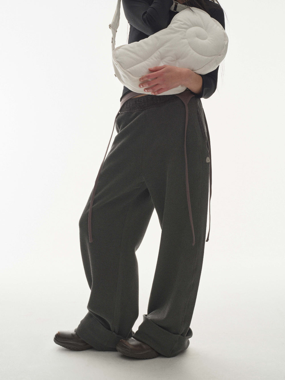 Coyseio - Ribbed Band Pants (Charcoal) product image 5 | TRAB K-Fashion Australia