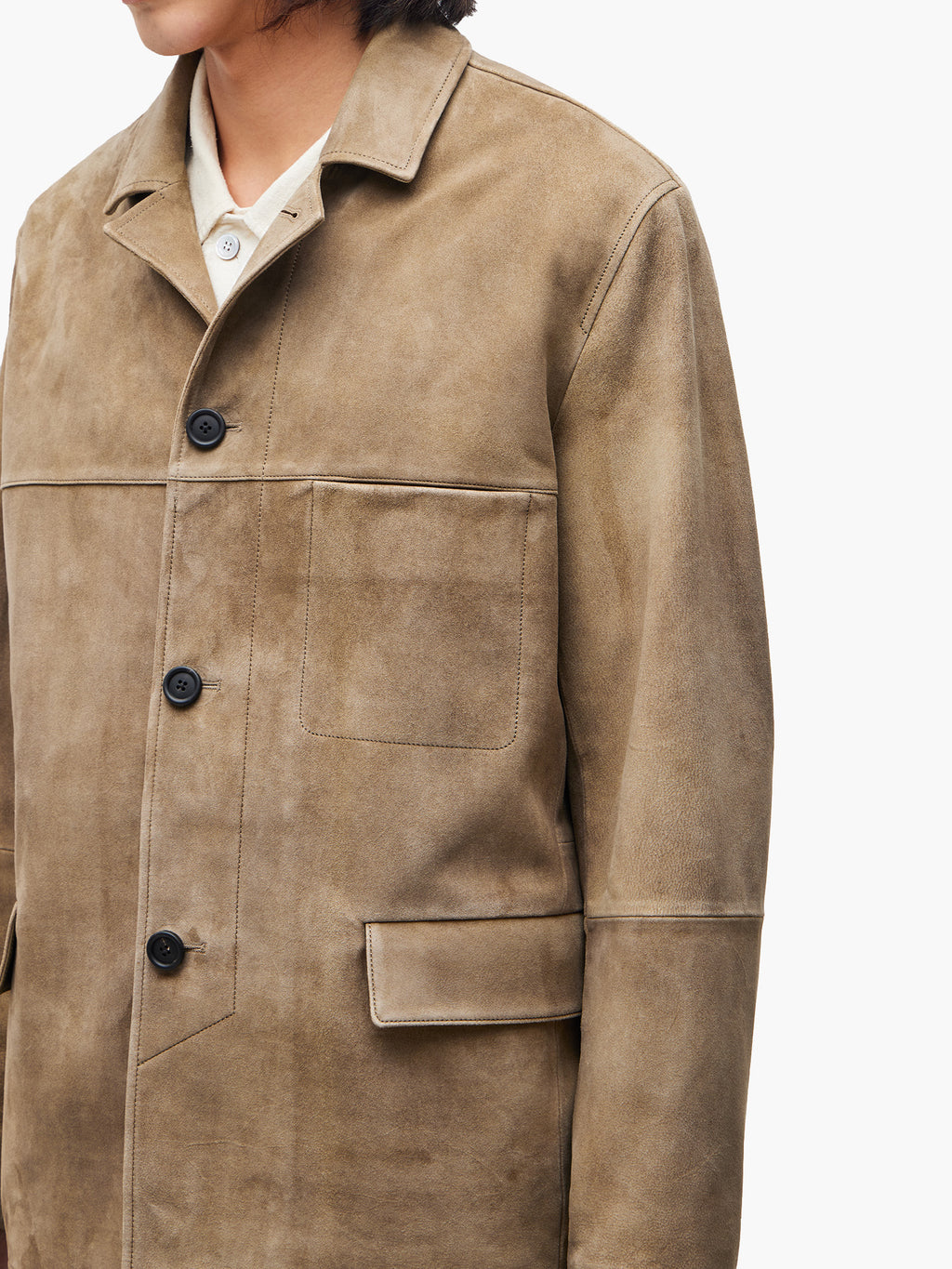 Jiyong Kim - Goat Suede Work Jacket (Beige) product image 6 | TRAB K-Fashion Australia