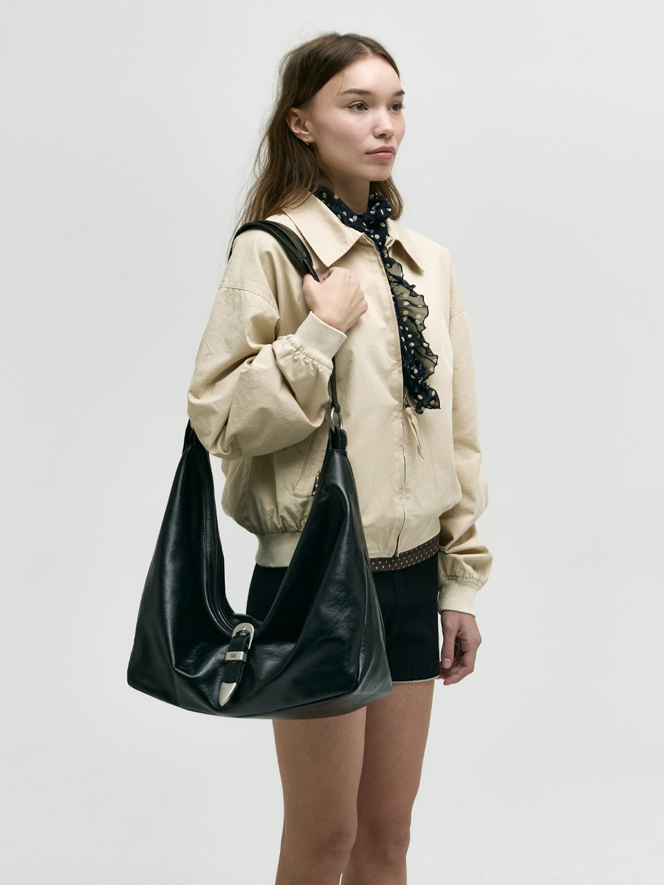 Marge Sherwood - Belted Hobo (Black Glossy Plain) product image 5 | TRAB K-Fashion Australia