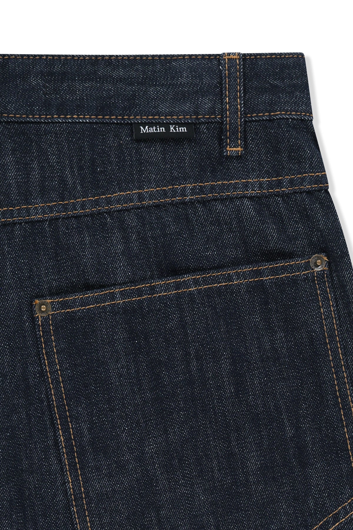 Matin Kim - Panel Stitch Denim Pants (Dark Navy) product image 5 | TRAB K-Fashion Australia