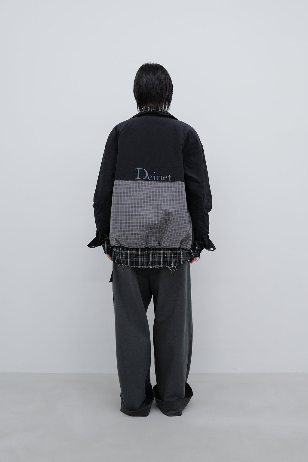 Deinet - Deinet Check Contrast Bomber Jacket (Black) product image 3 | TRAB K-Fashion Australia