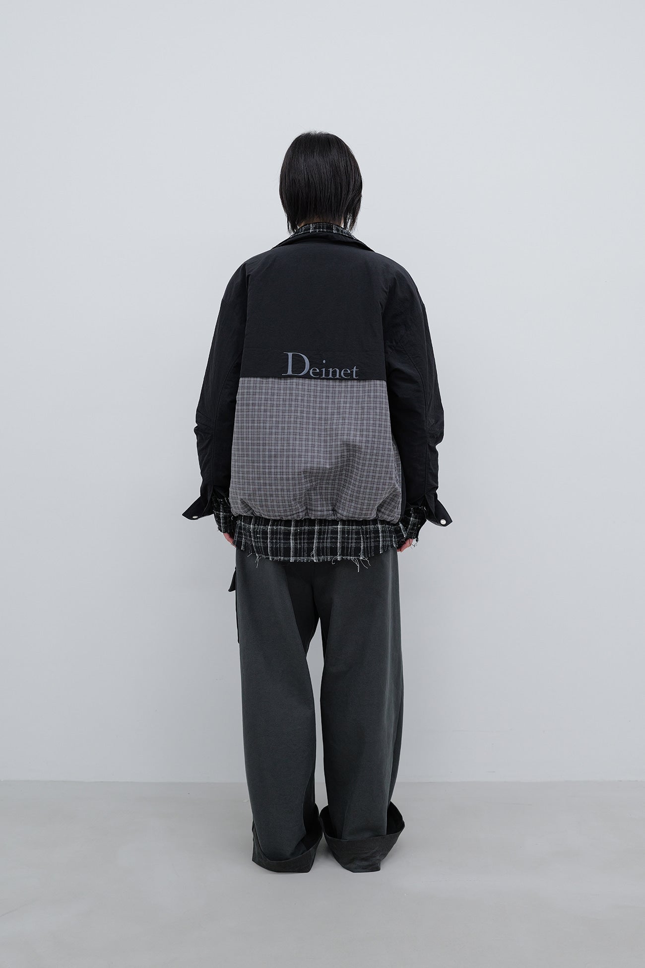 Deinet - Deinet Check Contrast Bomber Jacket (Black) product image 3 | TRAB K-Fashion Australia