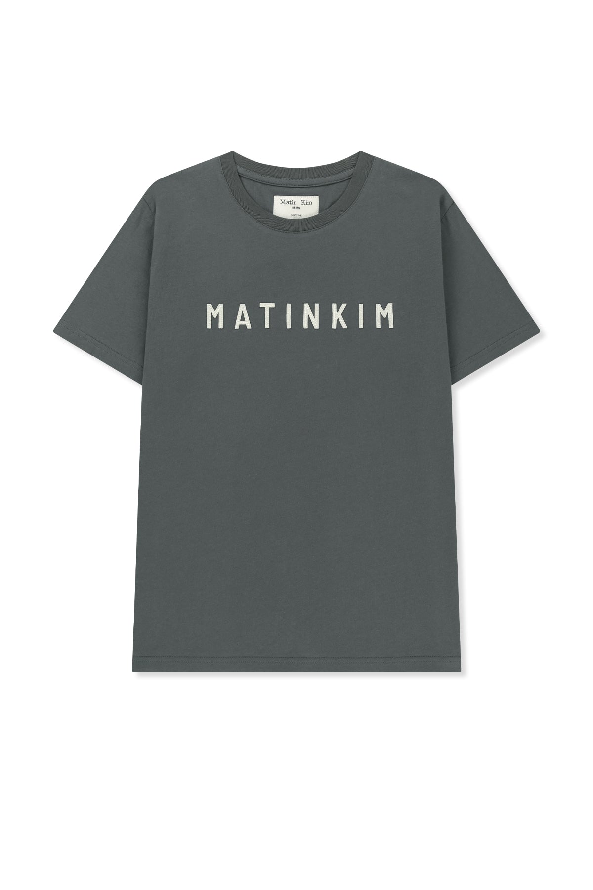 Matin Kim - Applique Felt Logo Top (Charcoal) product image 1 | TRAB K-Fashion Australia