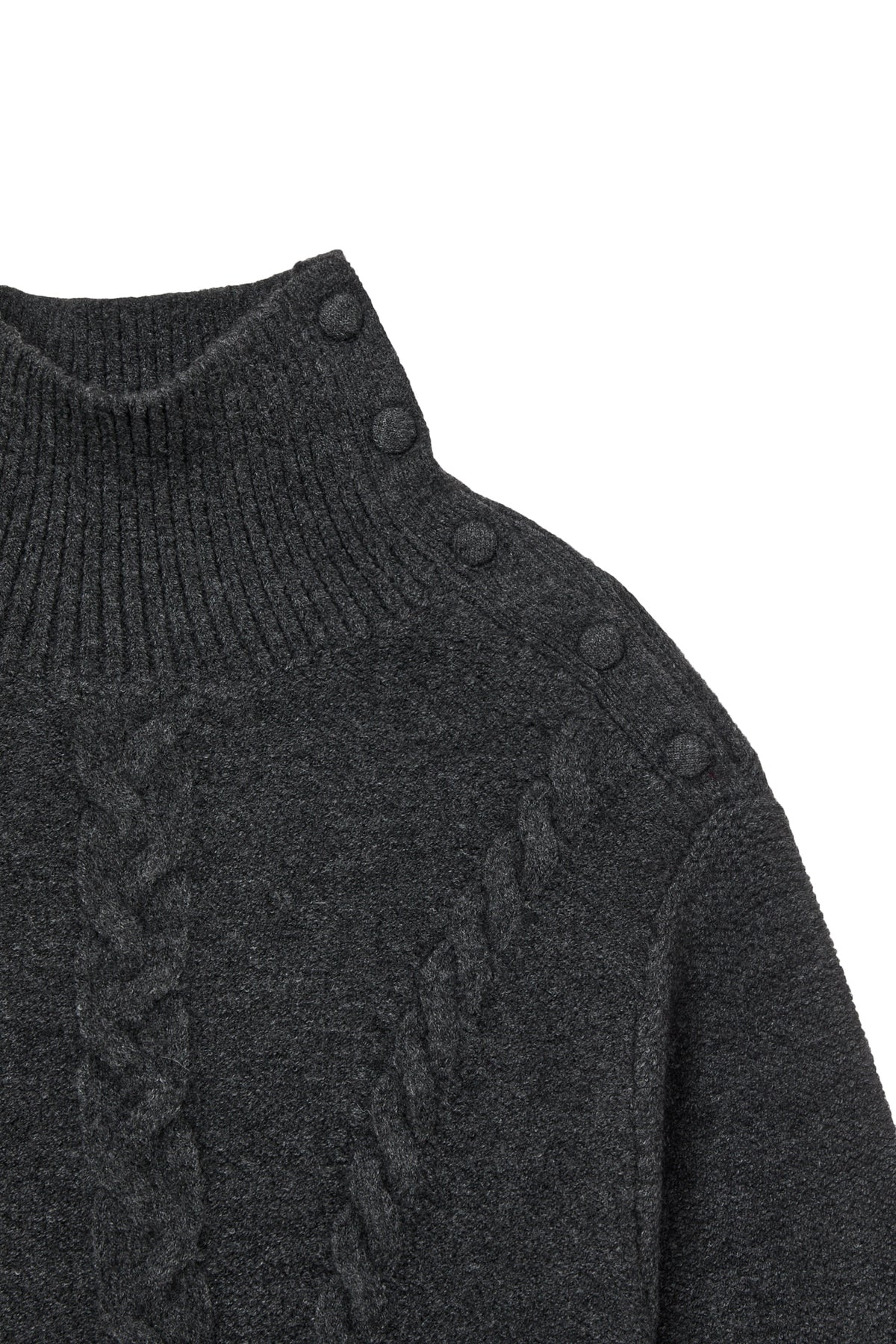 Deinet - Button High-Neck Twist Knit (Charcoal) product image 4 | TRAB K-Fashion Australia