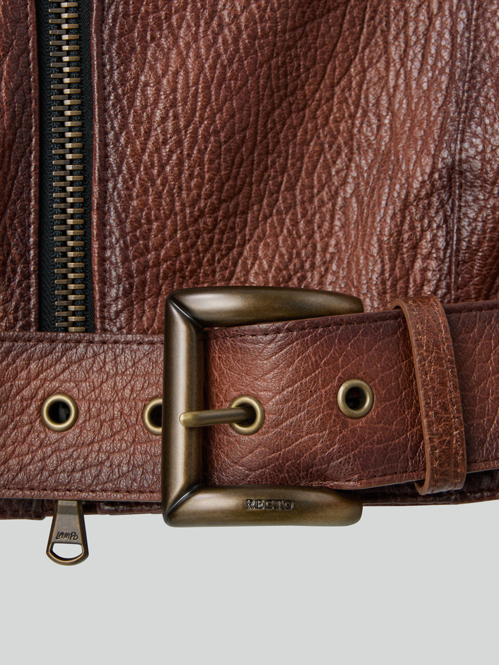 Recto - Vintage Effect Biker Jacket (Cognac) product image 7 | TRAB K-Fashion Australia