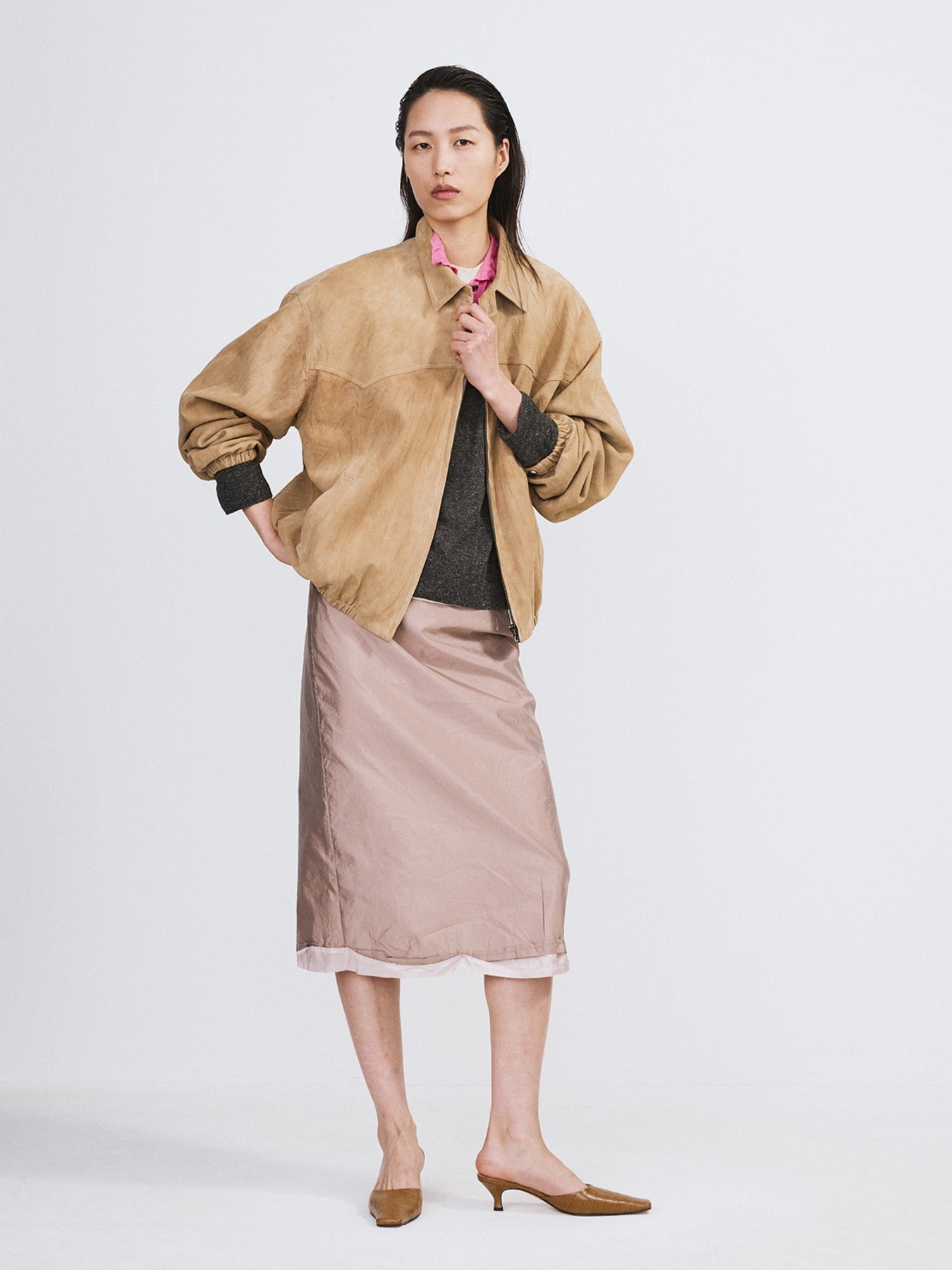 Recto - Suede Harrington Jumper (Desert) product image 1 | TRAB K-Fashion Australia