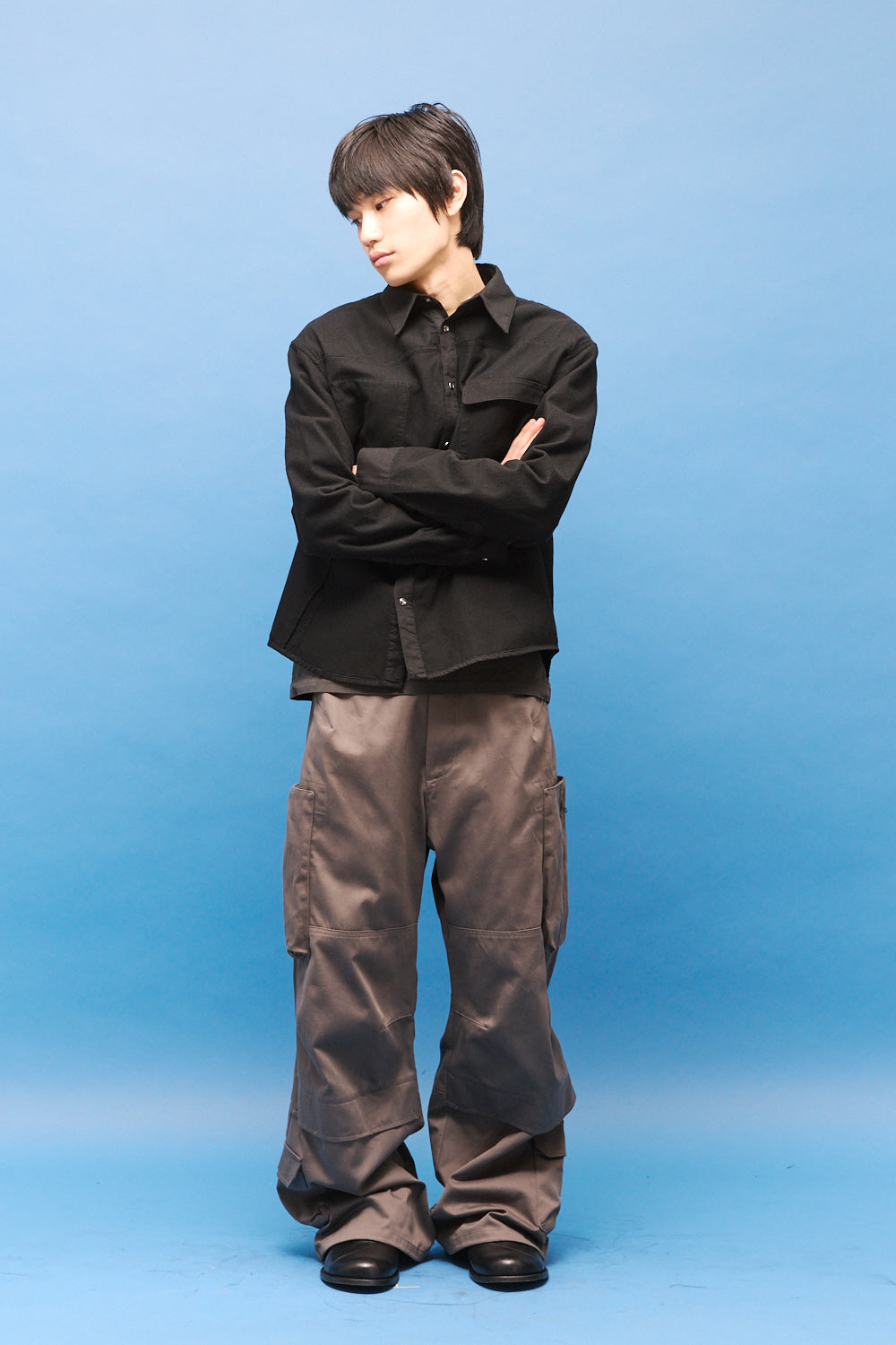 Hatchingroom - Reverse Western Shirt Gauze (Over Dyed Black) product image 11 | TRAB K-Fashion Australia