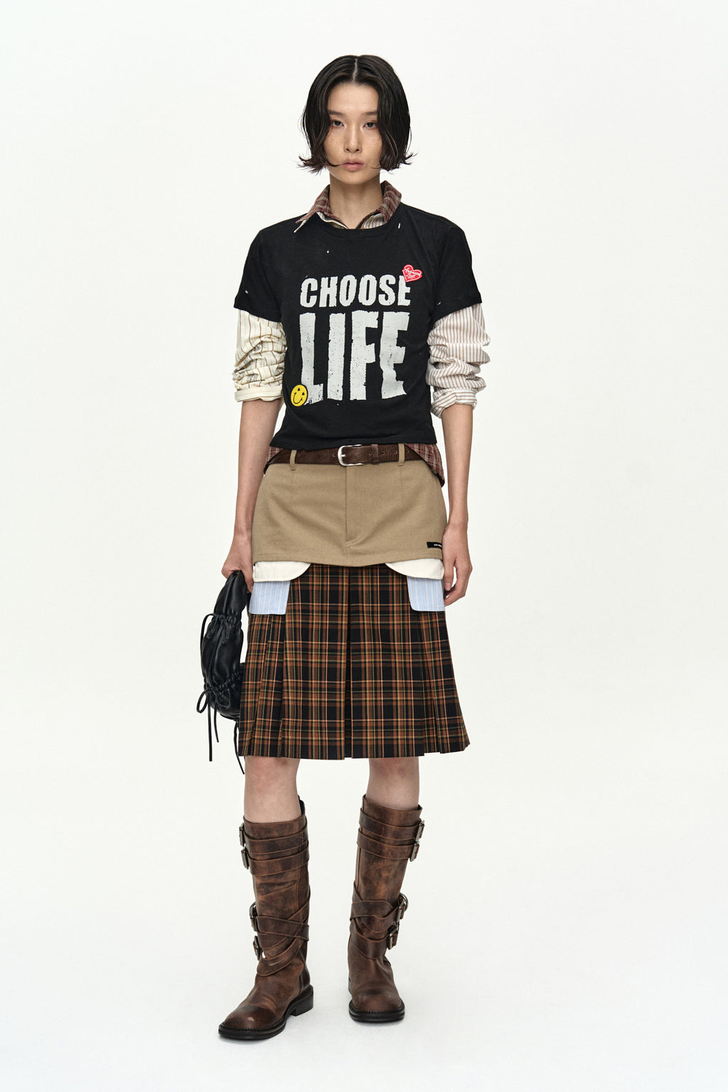 Andersson Bell - Double Layered Pleats Skirt (Brown) product image 12 | TRAB K-Fashion Australia