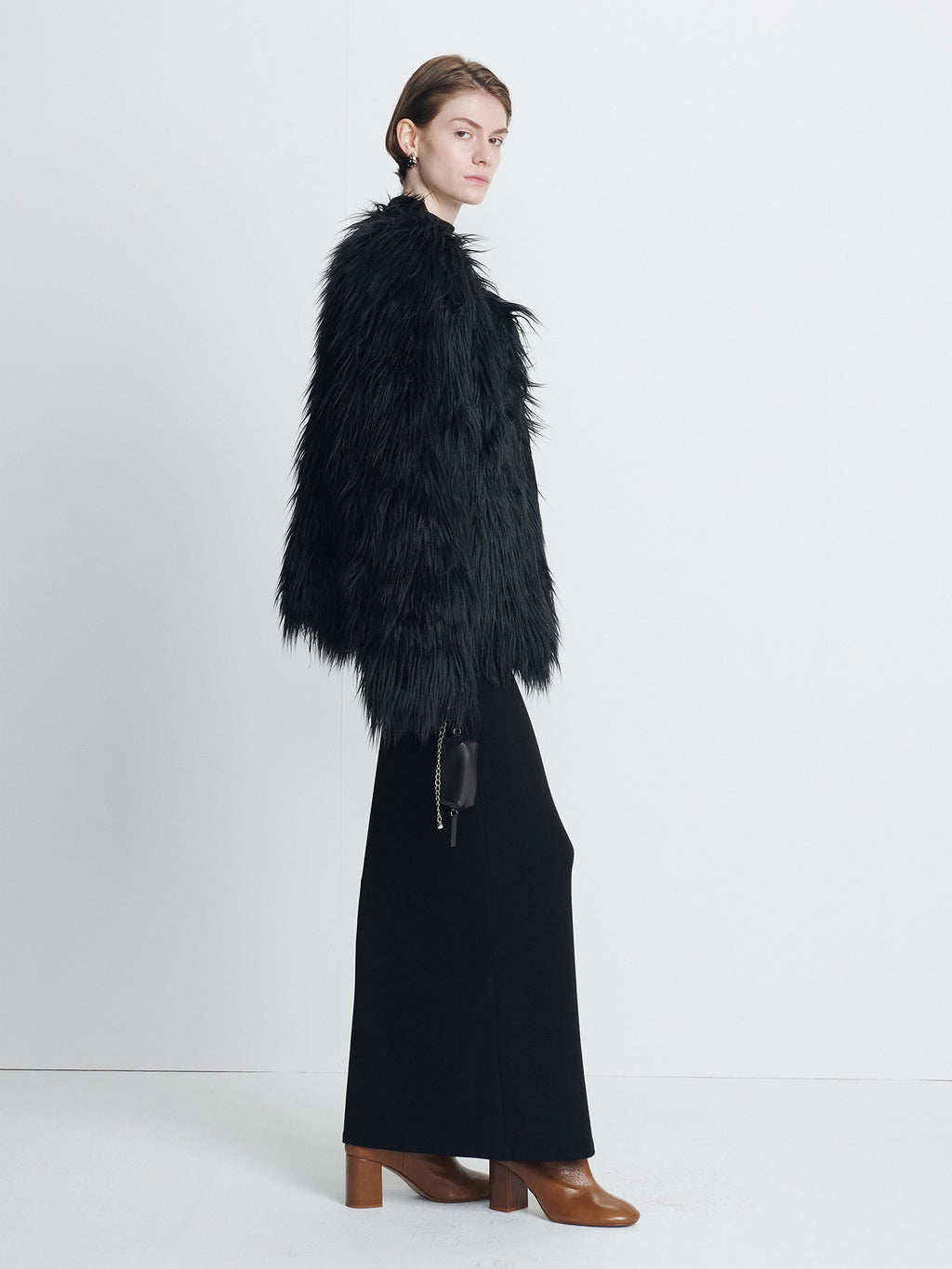 Tonywack - Long Hair Faux Fur Jacket (Black) product image 3 | TRAB K-Fashion Australia