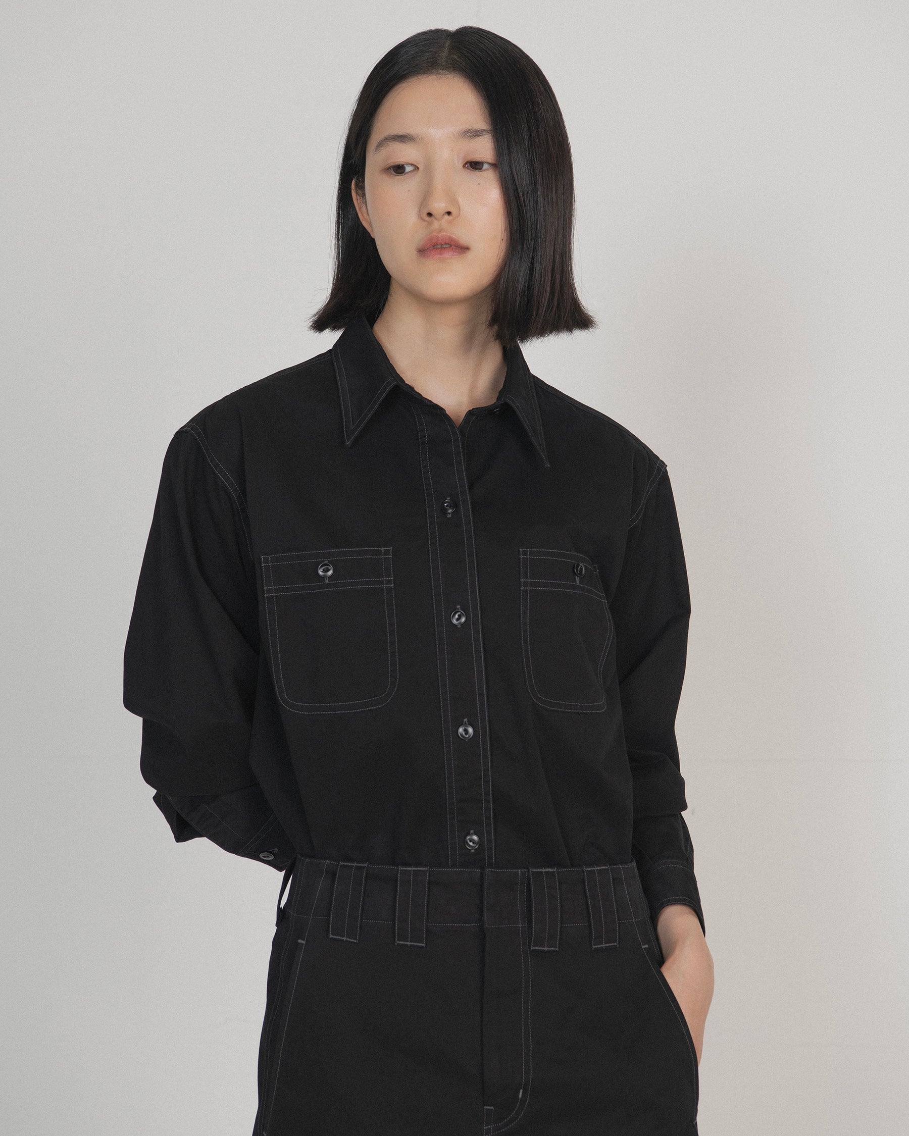 Brownyard - Washed Work Shirt (Black) product image 3 | TRAB K-Fashion Australia