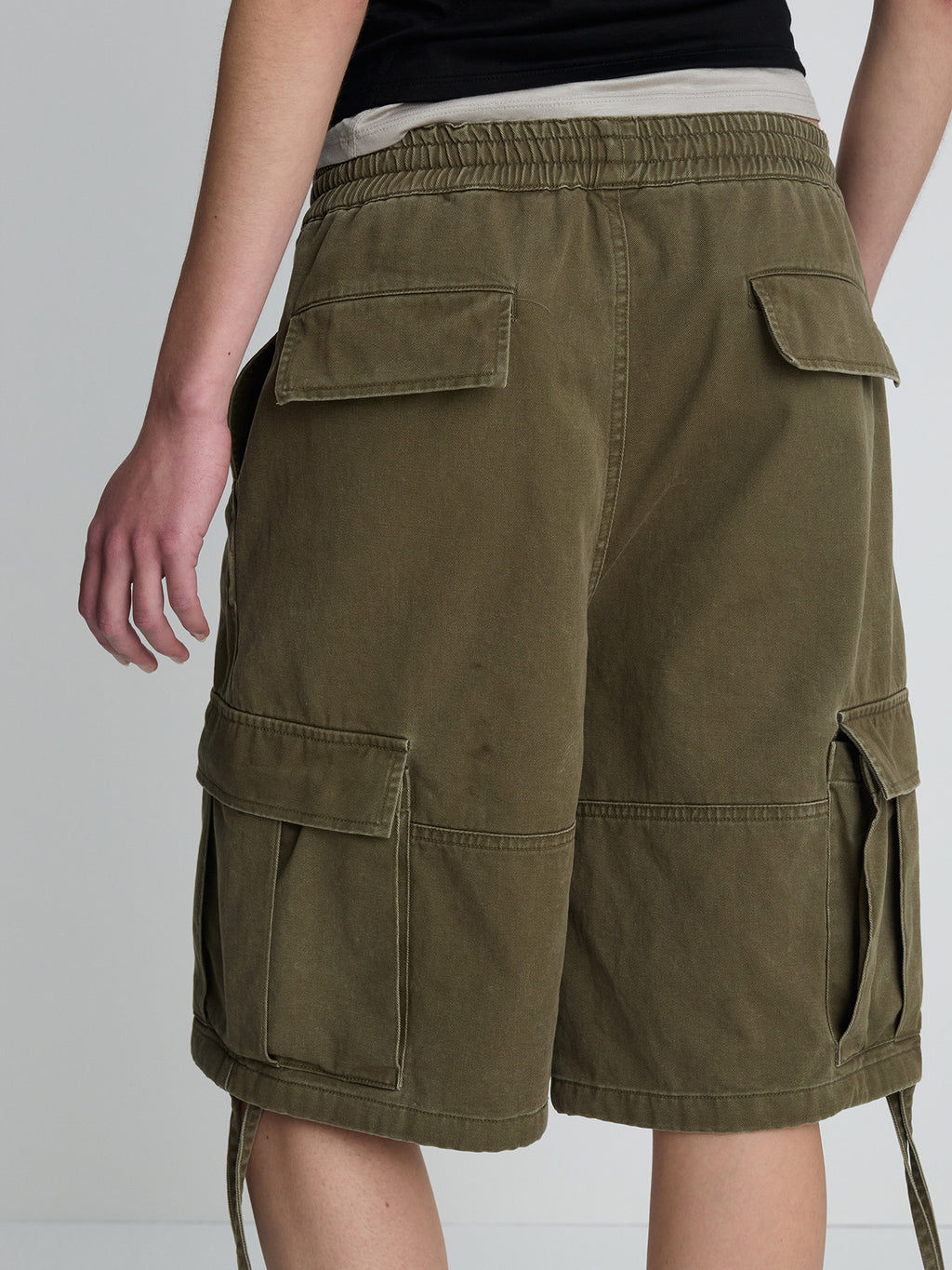 Tonywack - Garment-Washed Cargo Shorts (Olive) product image 4 | TRAB K-Fashion Australia