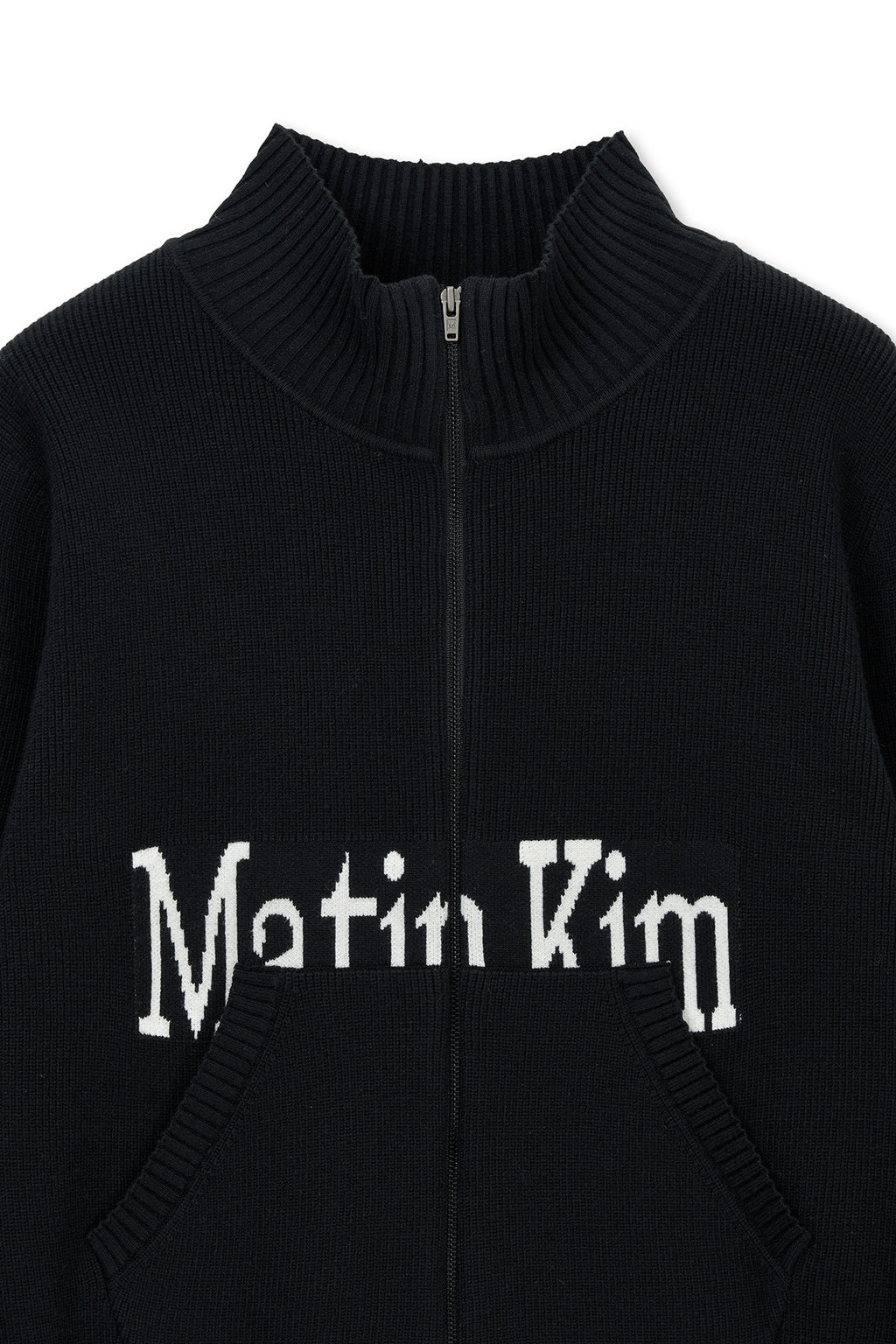 Matin Kim - Matin Spell Point Knit Zip Up (Black) product image 3 | TRAB K-Fashion Australia
