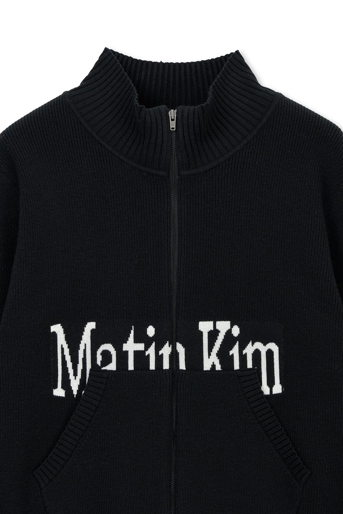 Matin Kim - Matin Spell Point Knit Zip Up (Black) product image 3 | TRAB K-Fashion Australia