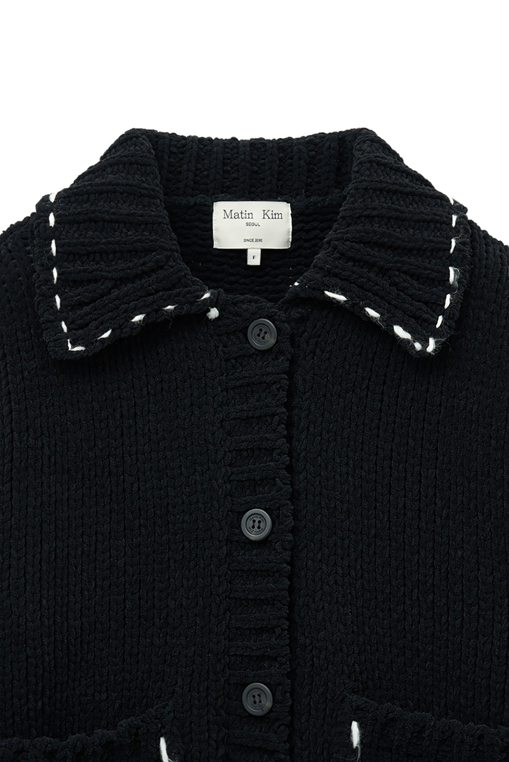 Matin Kim - Handmade Collar Knit Cardigan (Black) product image 4 | TRAB K-Fashion Australia