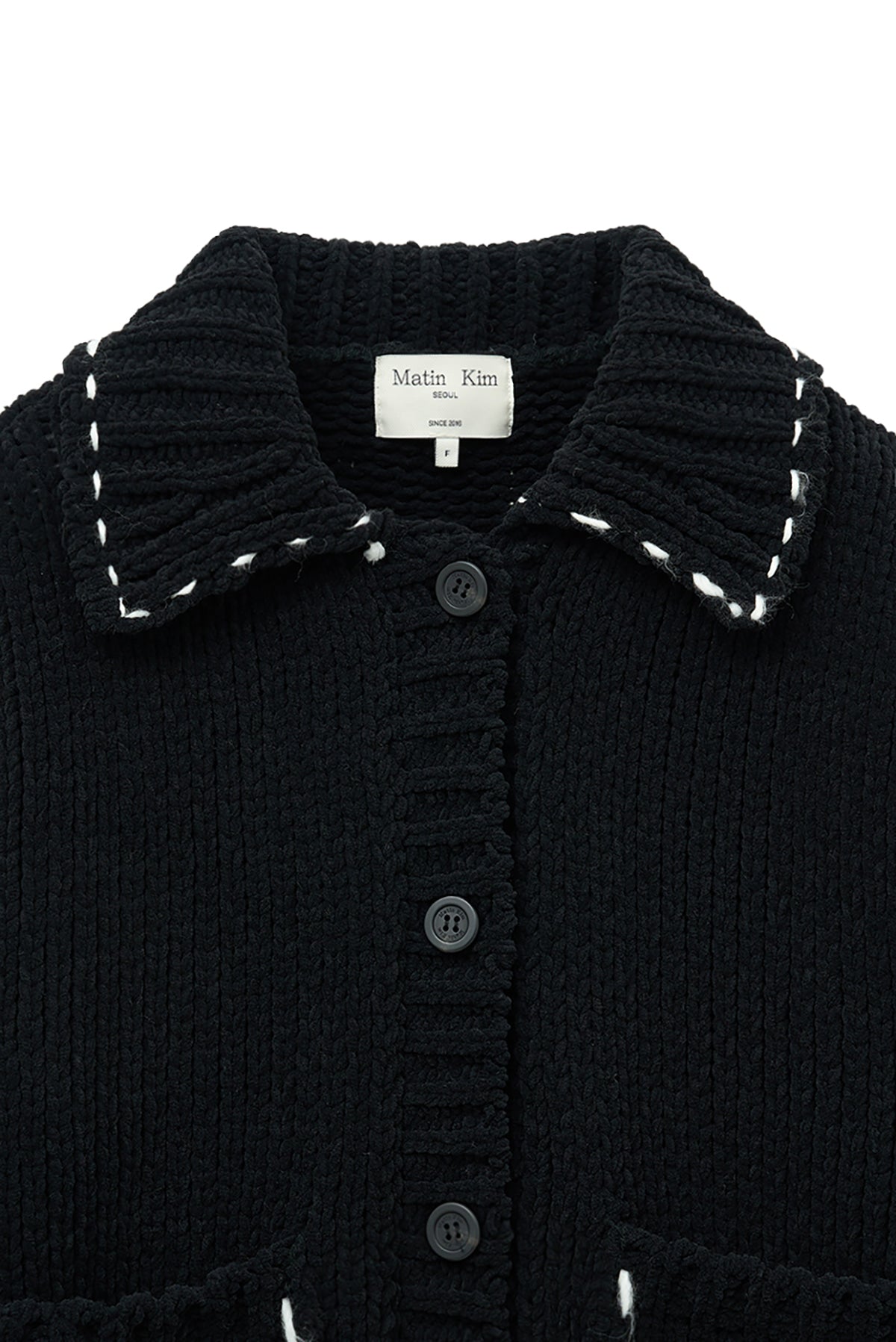 Matin Kim - Handmade Collar Knit Cardigan (Black) product image 4 | TRAB K-Fashion Australia