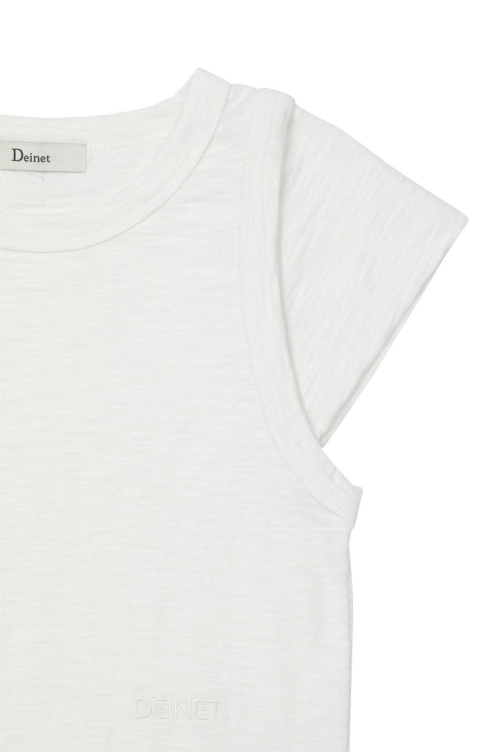 Deinet - Slub Cap Sleeve T-Shirt (White) product image 4 | TRAB K-Fashion Australia