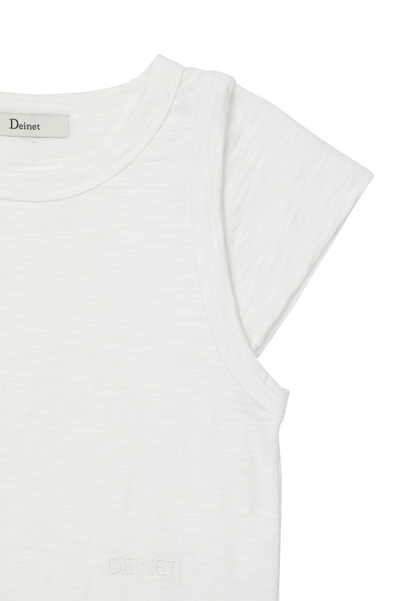 Deinet - Slub Cap Sleeve T-Shirt (White) product image 4 | TRAB K-Fashion Australia