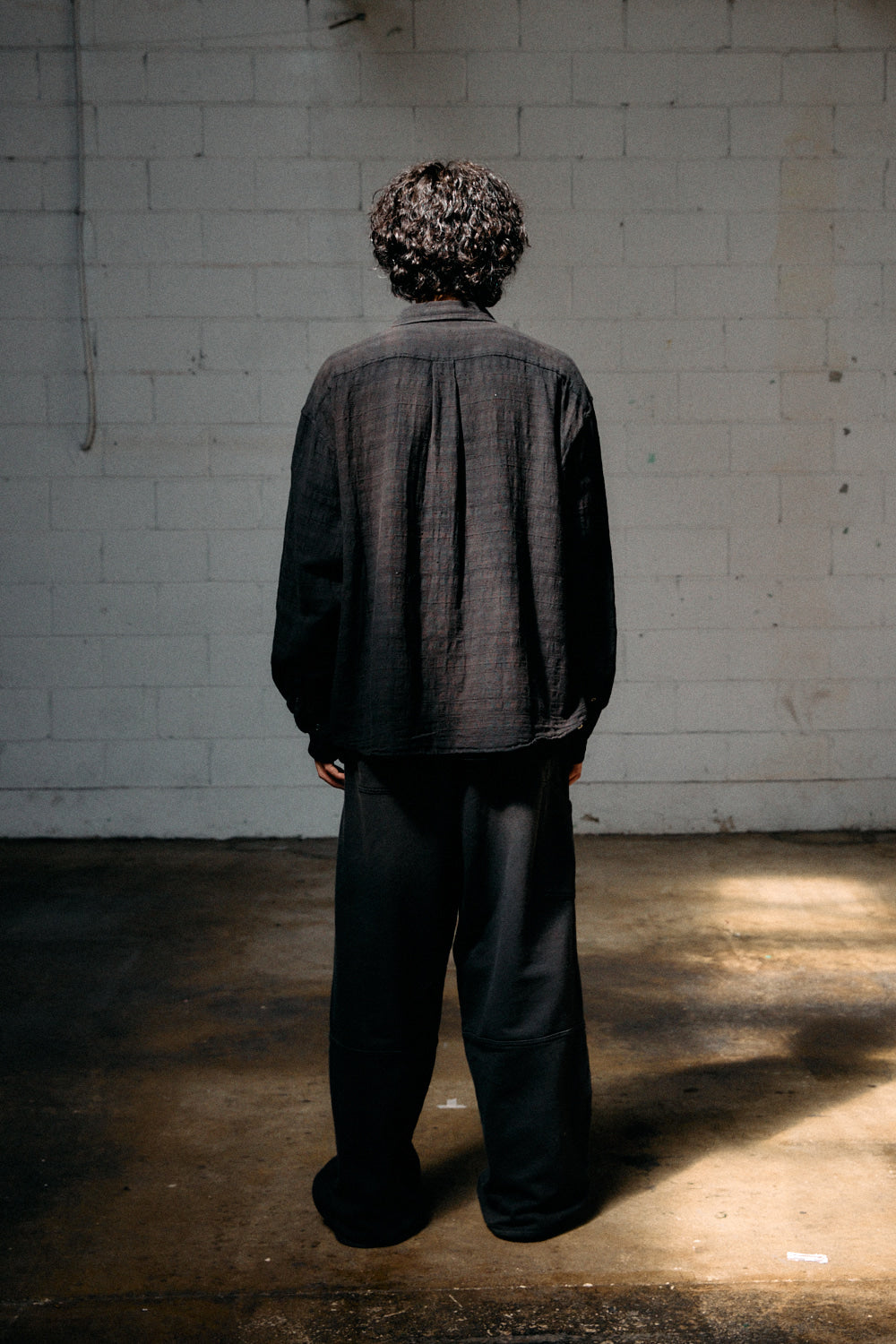 Hatchingroom - Classic Shirt Gauze Stripe Over Dyed (Black) product image 7 | TRAB K-Fashion Australia