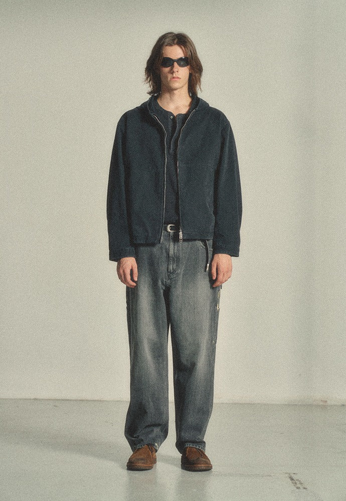 Art if acts - Cotton Hood Zip-up (Vintage Black) product image 1 | TRAB K-Fashion Australia