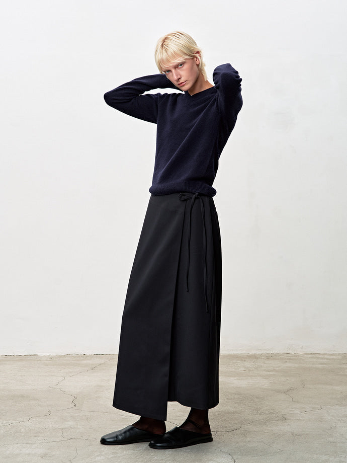 Tonywack - Wool Wrap Midi-Skirt (Dark Navy) product image 2 | TRAB K-Fashion Australia