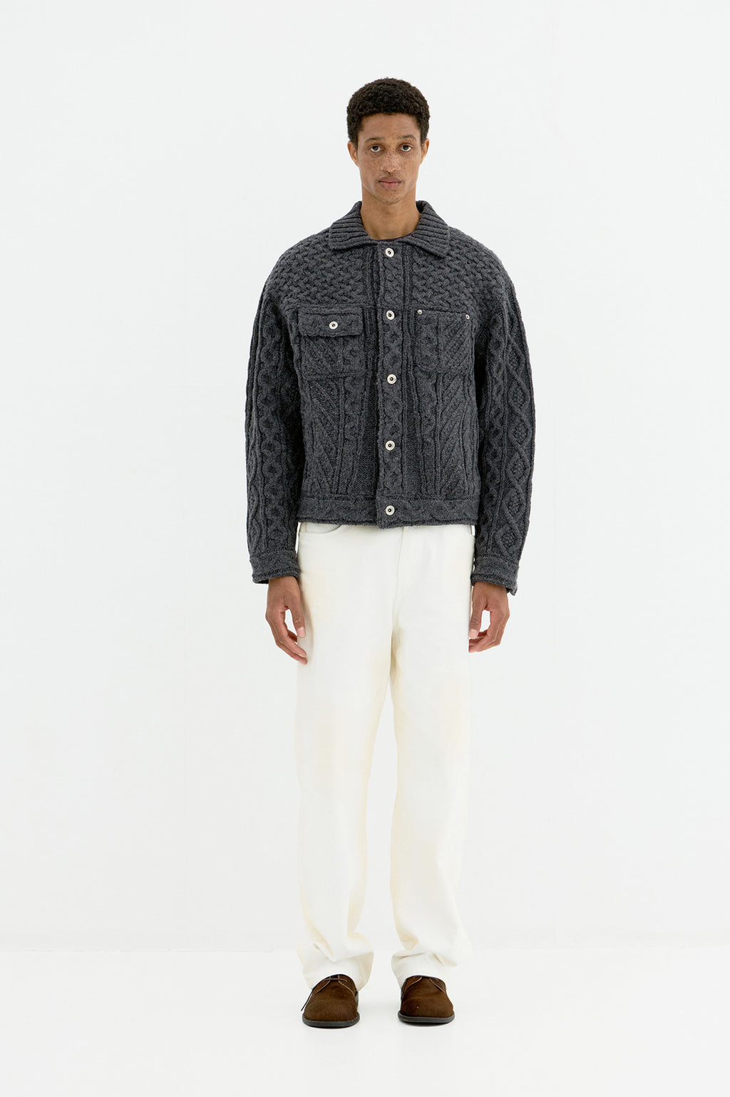 Coor - Straight Cut Dirty Vintage Wash Jeans (Vintage White) product image 2 | TRAB K-Fashion Australia