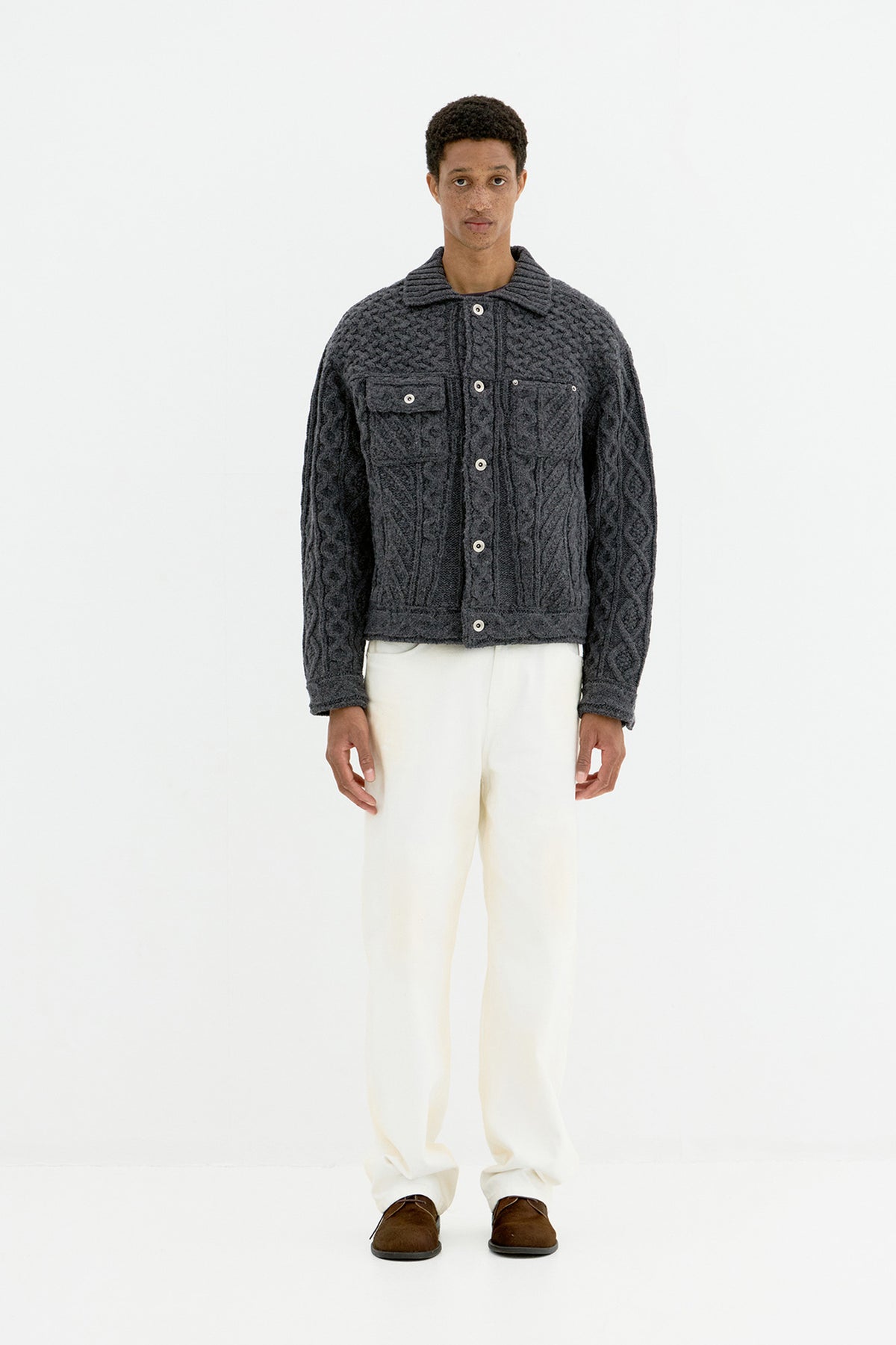 Coor - Straight Cut Dirty Vintage Wash Jeans (Vintage White) product image 2 | TRAB K-Fashion Australia