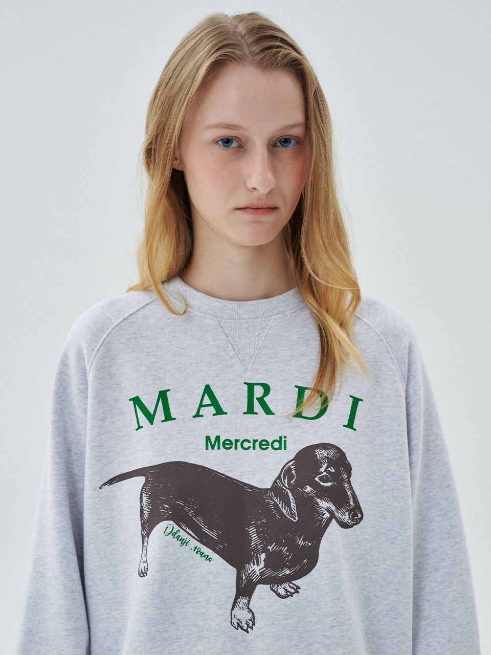 Mardi Mercredi - Sweatshirt Raglan Ddanji (Heather Green) product image 1 | TRAB K-Fashion Australia