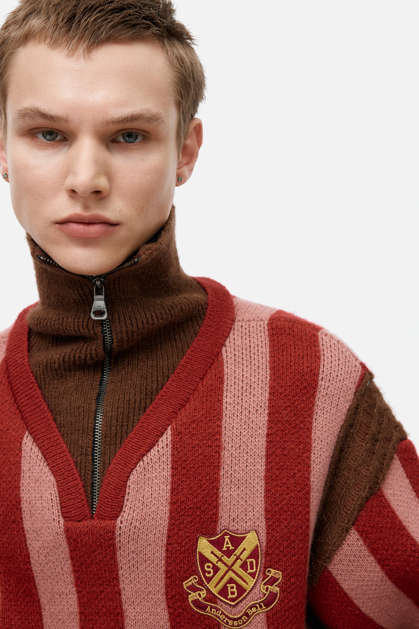 Andersson Bell - Adsb Half Zip-Up Emblem Sweater (Red) product image 5 | TRAB K-Fashion Australia