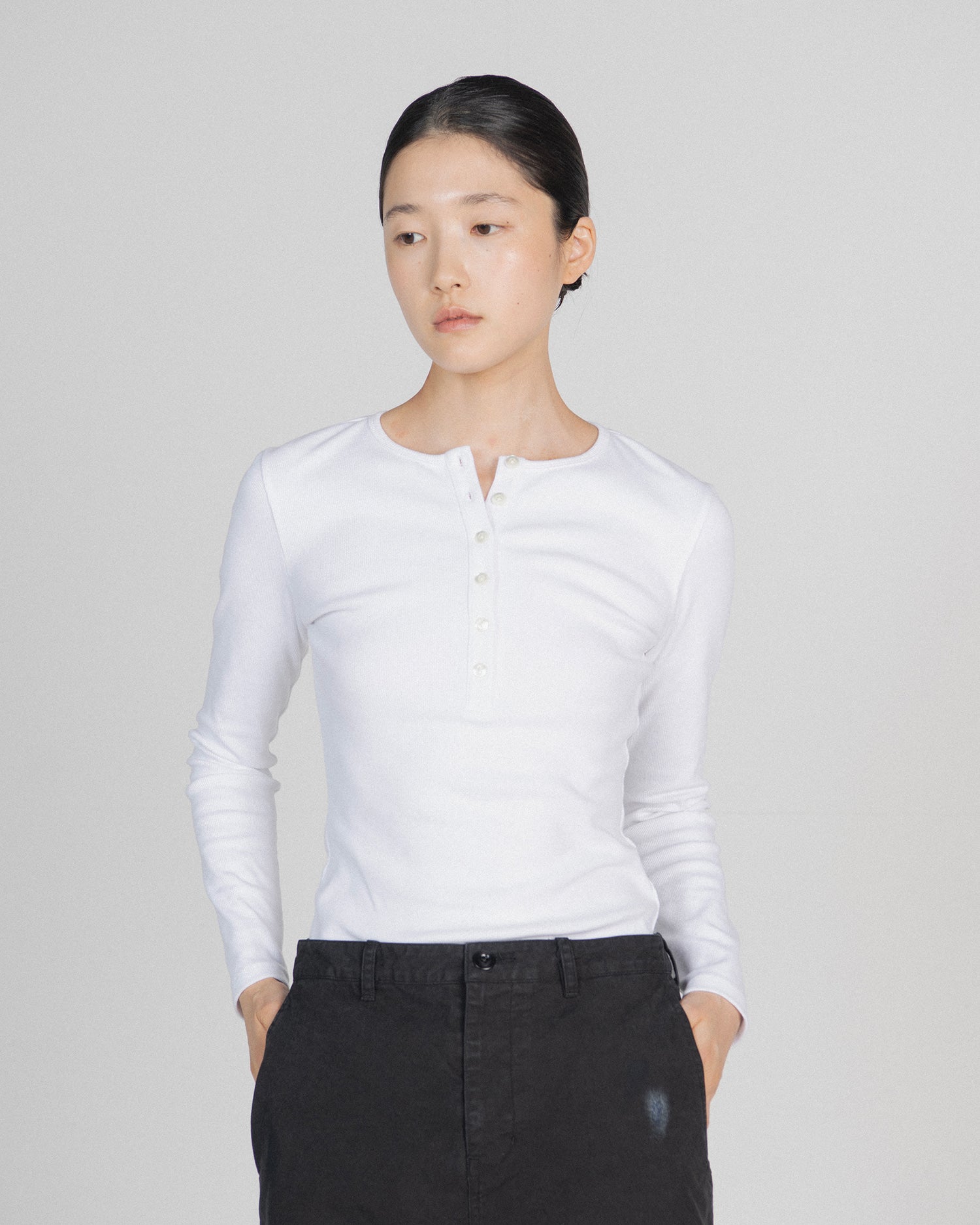 Brownyard - Henley Neck Long Sleeve (Ivory) product image 3 | TRAB K-Fashion Australia