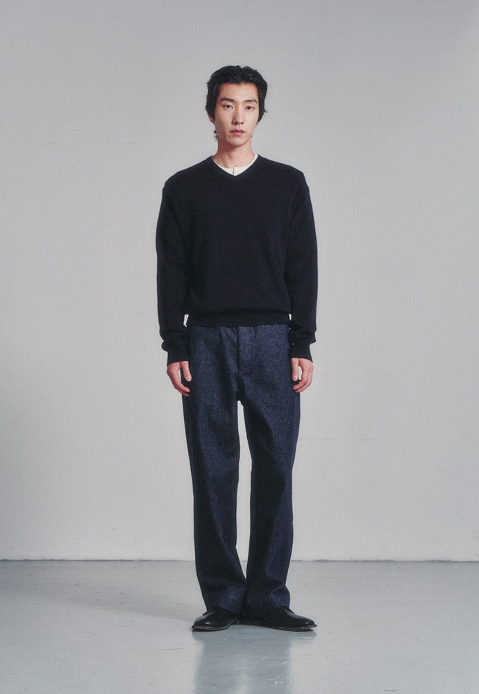 Art if acts - Cashmere V-Neck Knit (Dark Navy) product image 1 | TRAB K-Fashion Australia