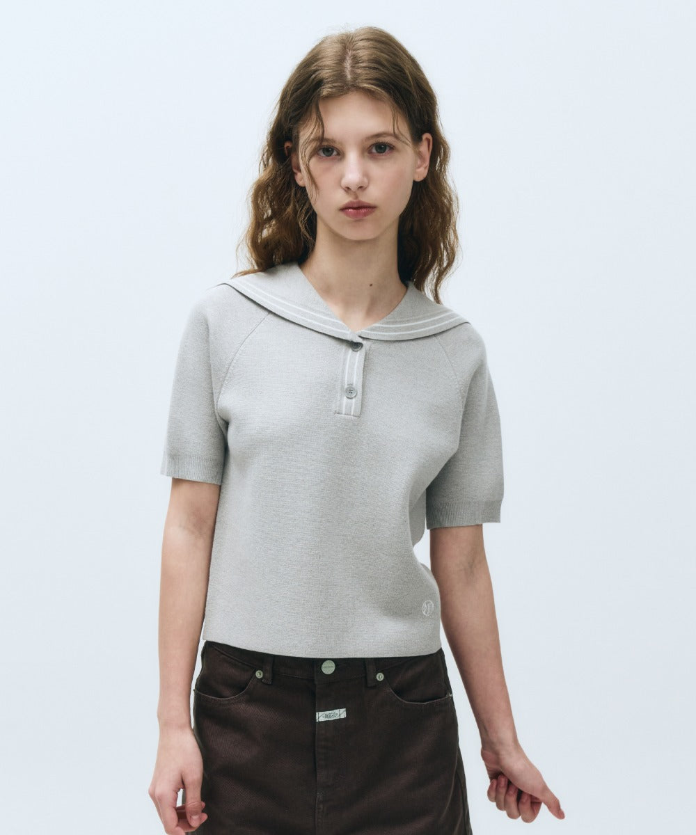 Marithe & Francois Girbaud - Marine Sailor Half Knit (Light Gray) product image 1 | TRAB K-Fashion Australia